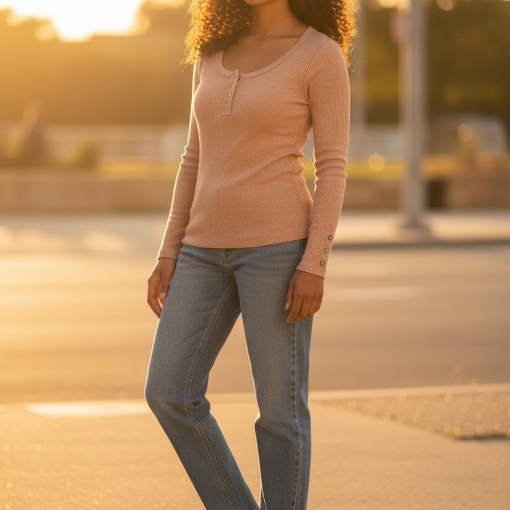 Women's Tan Long Sleeve Top Size Small